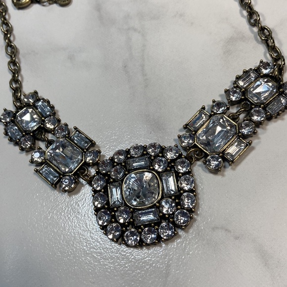 HP 🎉 ❤️ NWOT J Crew Statement Necklace. Clear stones or glass bronze gold - Picture 7 of 15